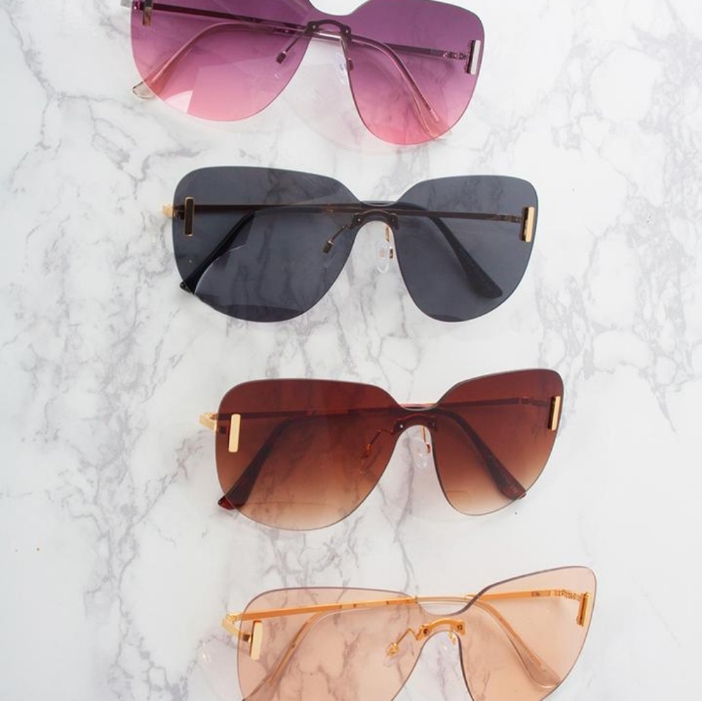Rimless Sunglasses in different shades.
